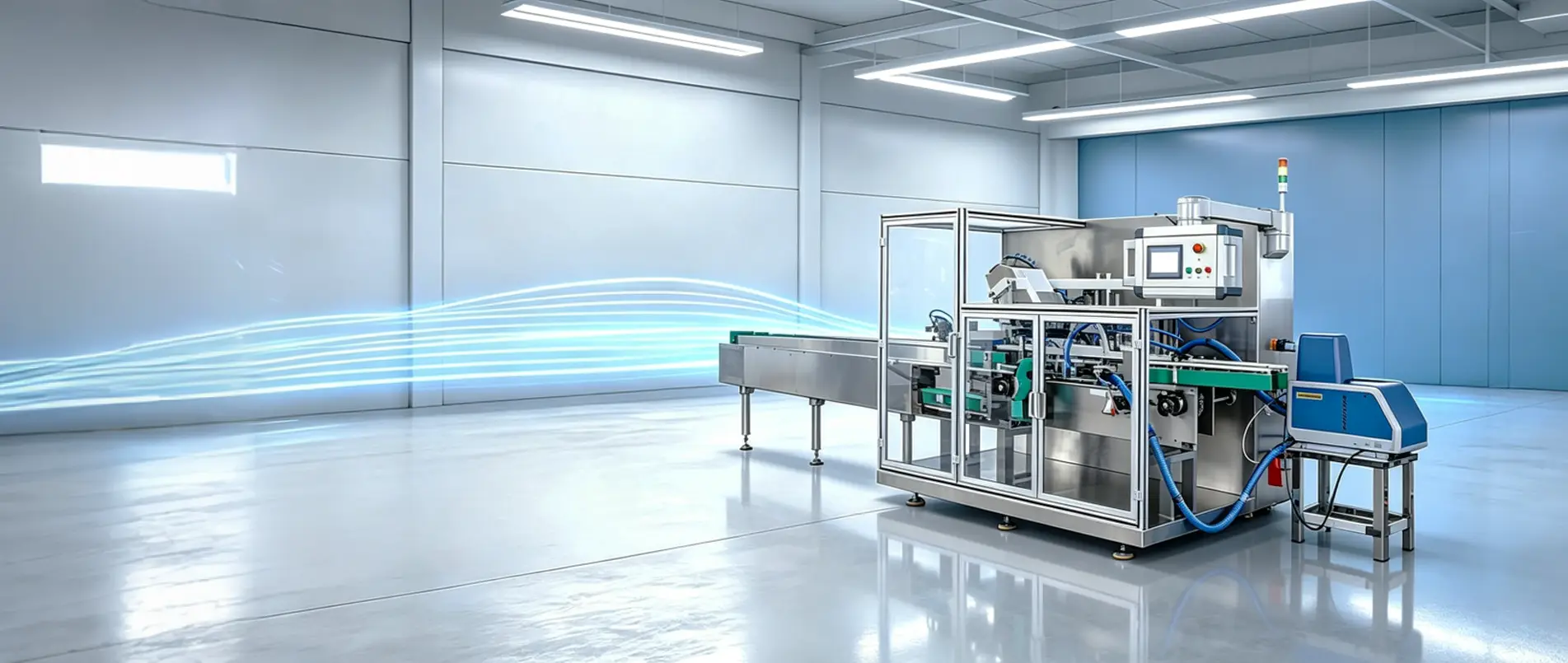 Fábrica de equipos automáticos de embalaje de cajas.