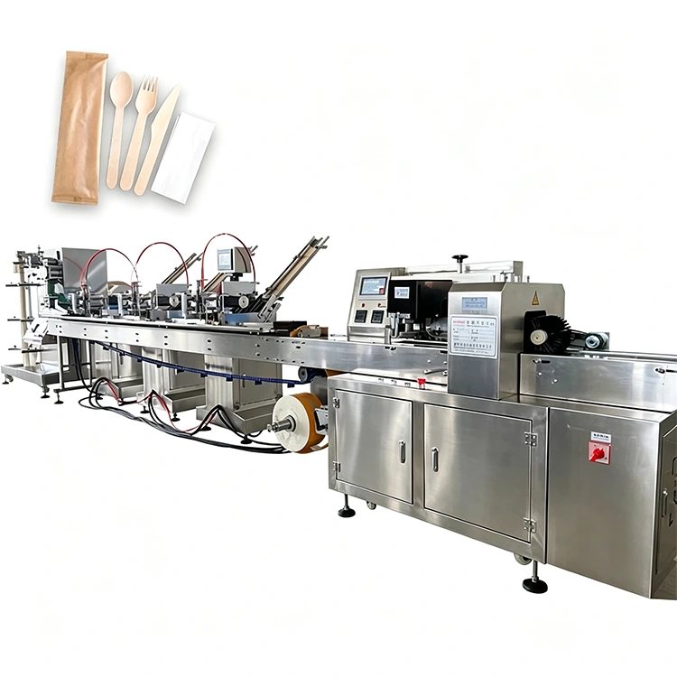 Empaquetadora automática de servilletas y cuchillos, tenedores y cucharas