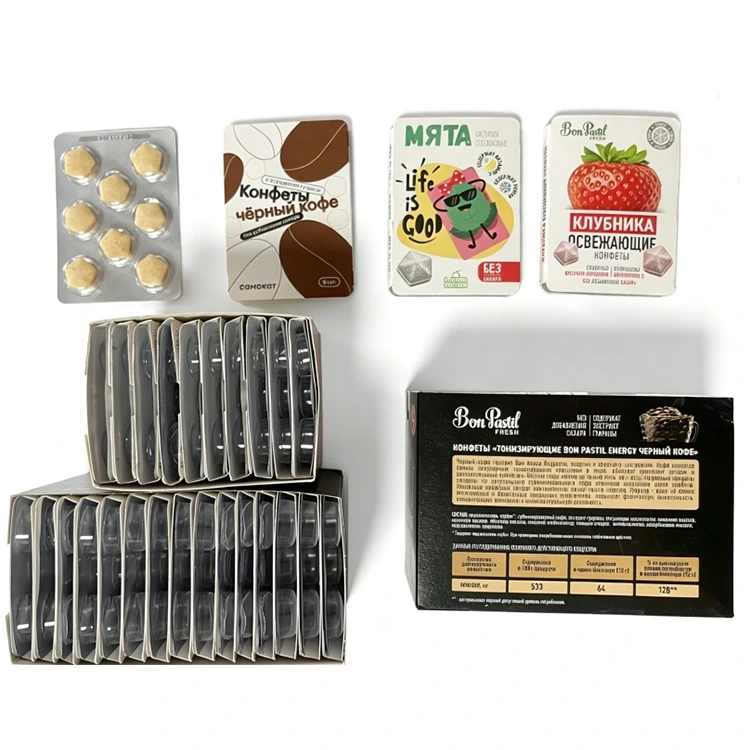 Empresa rusa-----Blister automático de azúcar y café con línea de máquinas estuchadoras de cajas de diferentes tamaños